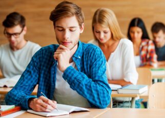 Focused on exam.