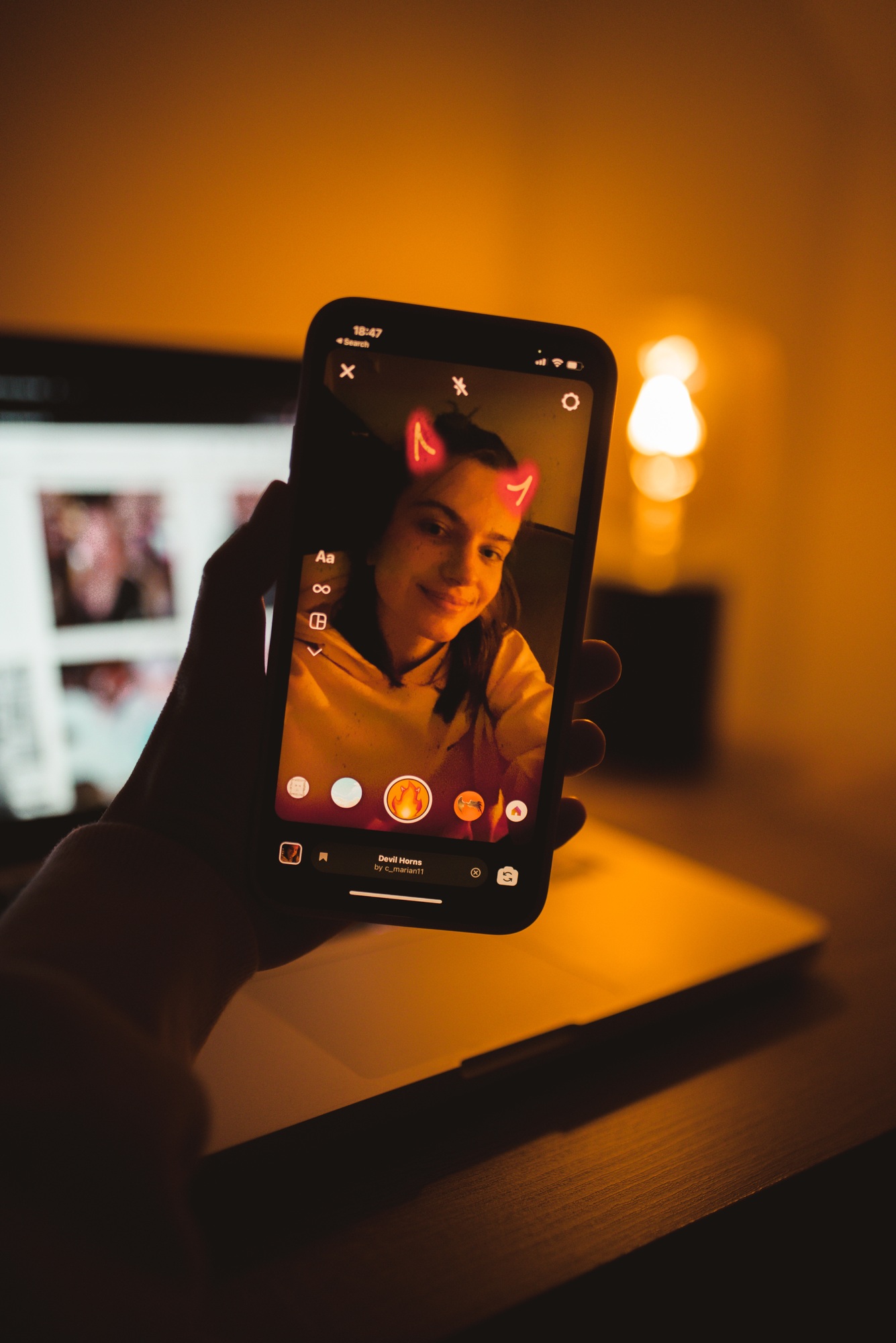 Social media filter on Instagram