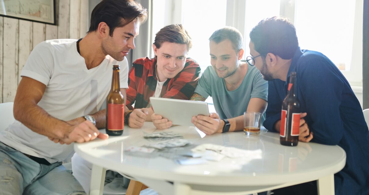 Men using tablet pc
