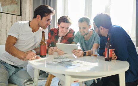 Men using tablet pc