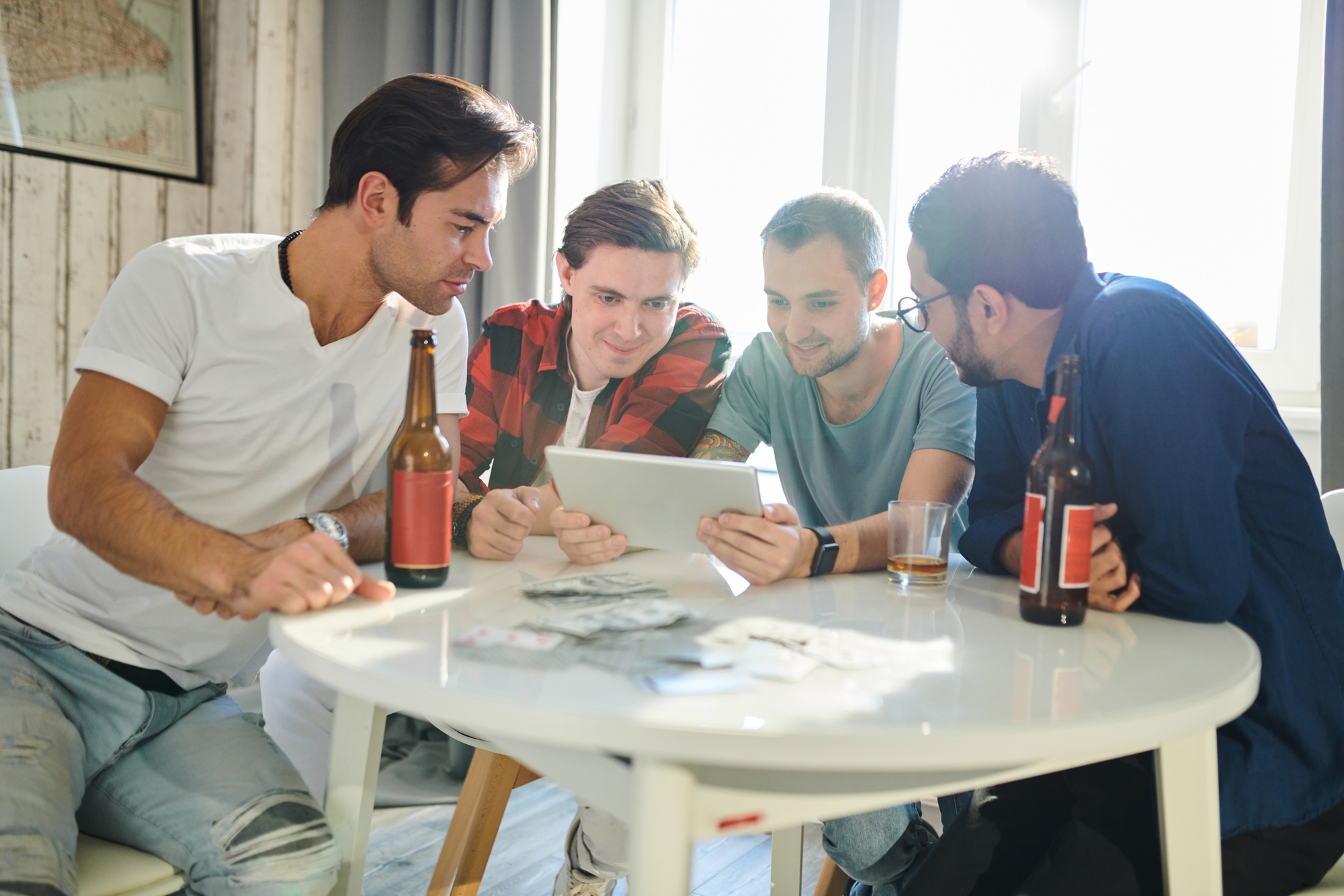 Men using tablet pc