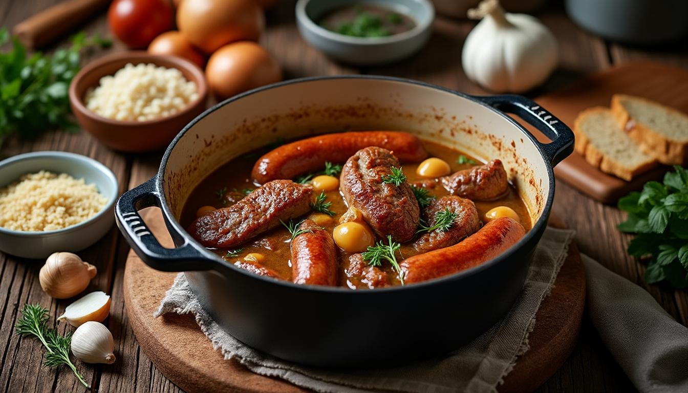 découvrez la délicieuse recette du cassoulet de castelnaudary, un plat traditionnel du sud de la france. savourez ce mélange parfait de haricots, viandes et épices pour un repas réconfortant et authentique.