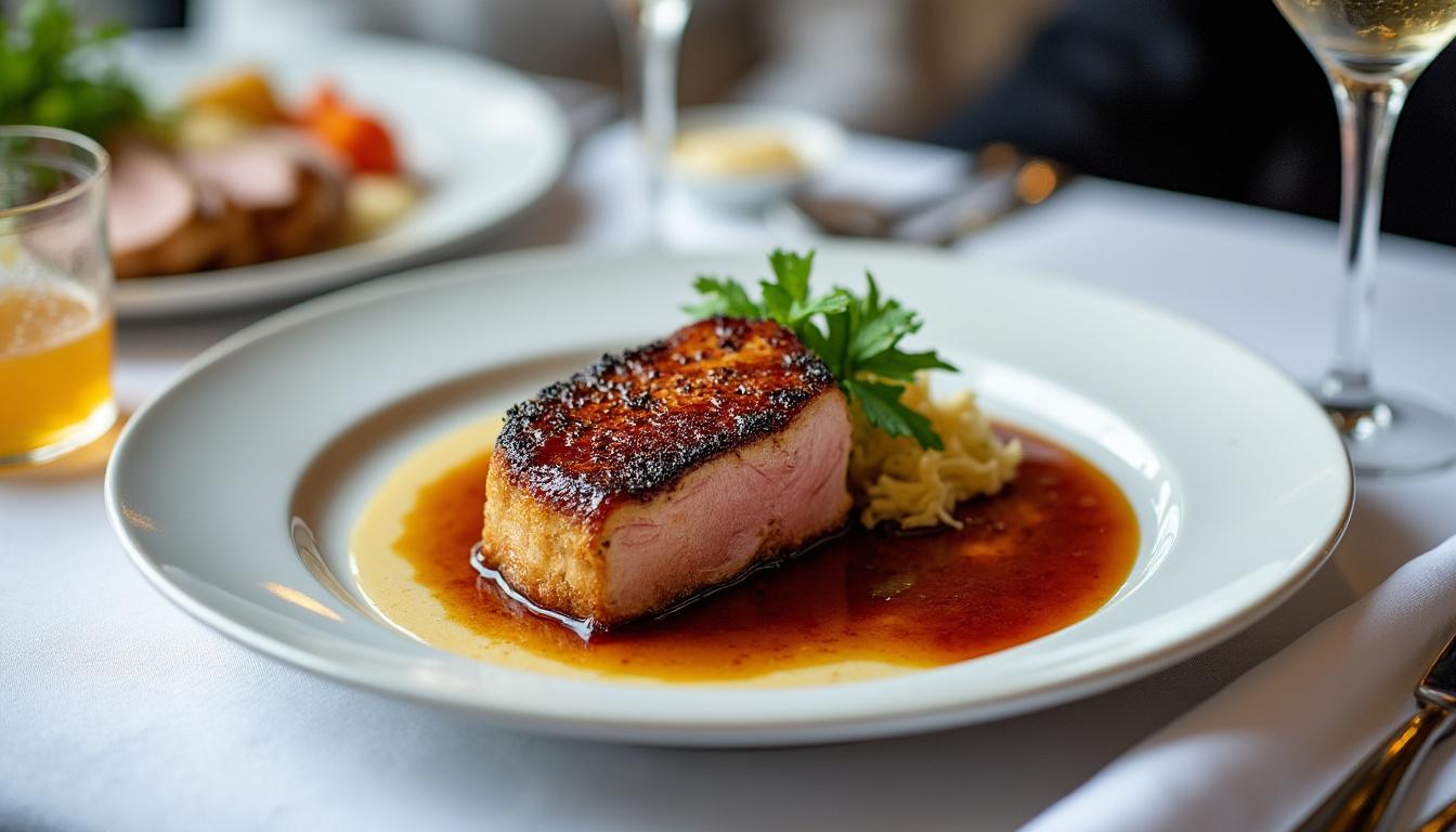 apprenez à réaliser un magret de canard accompagné d'une délicieuse sauce au foie gras, parfait pour sublimer vos dîners festifs et impressionner vos invités.
