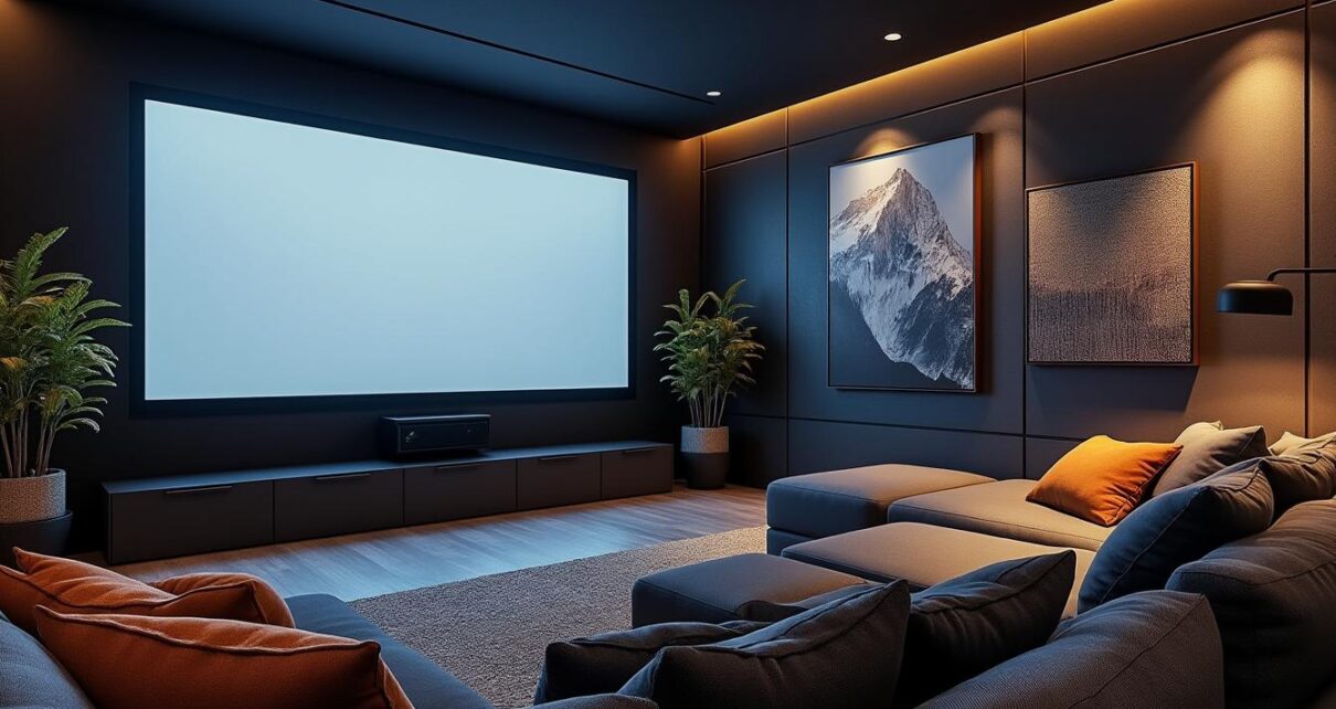 découvrez notre sélection d'écrans de projection pour home cinéma, disponibles en versions fixes ou motorisées, pour une expérience visuelle immersive à domicile.