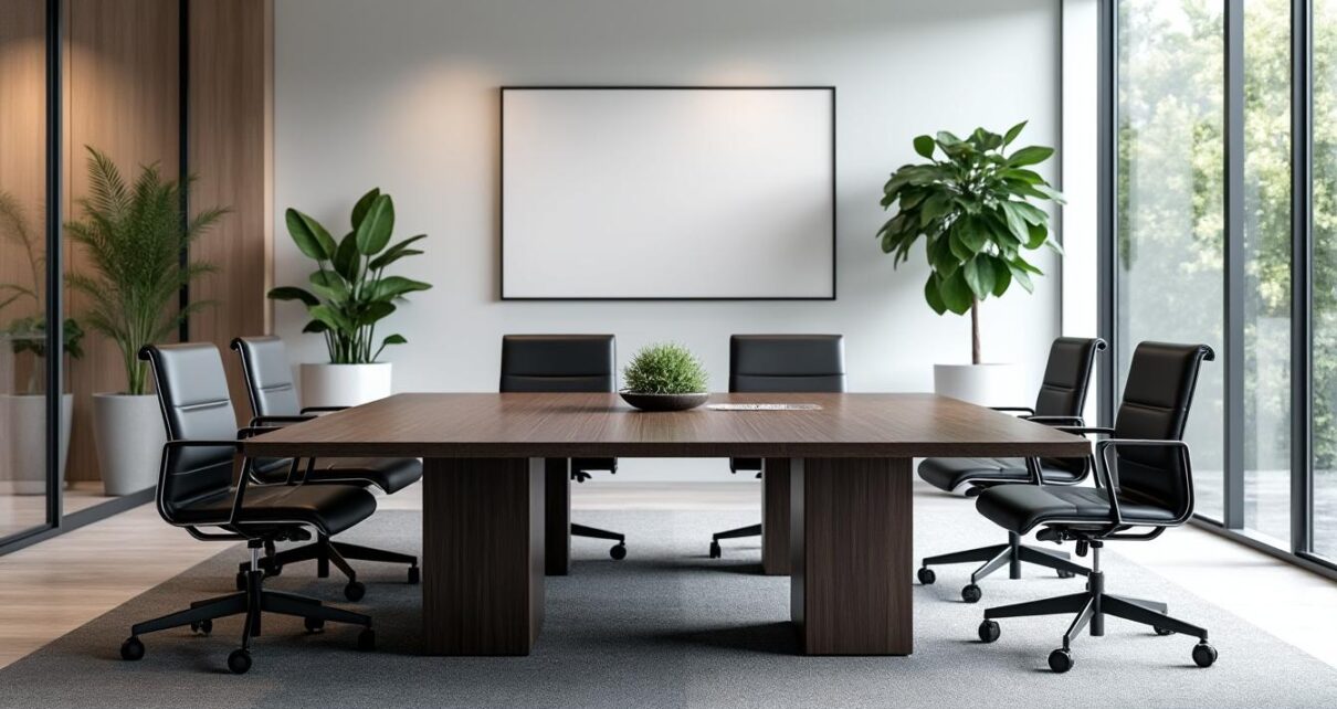 découvrez comment une table de réunion professionnelle peut transformer votre espace de travail en un lieu idéal pour des conférences efficaces et collaboratives.