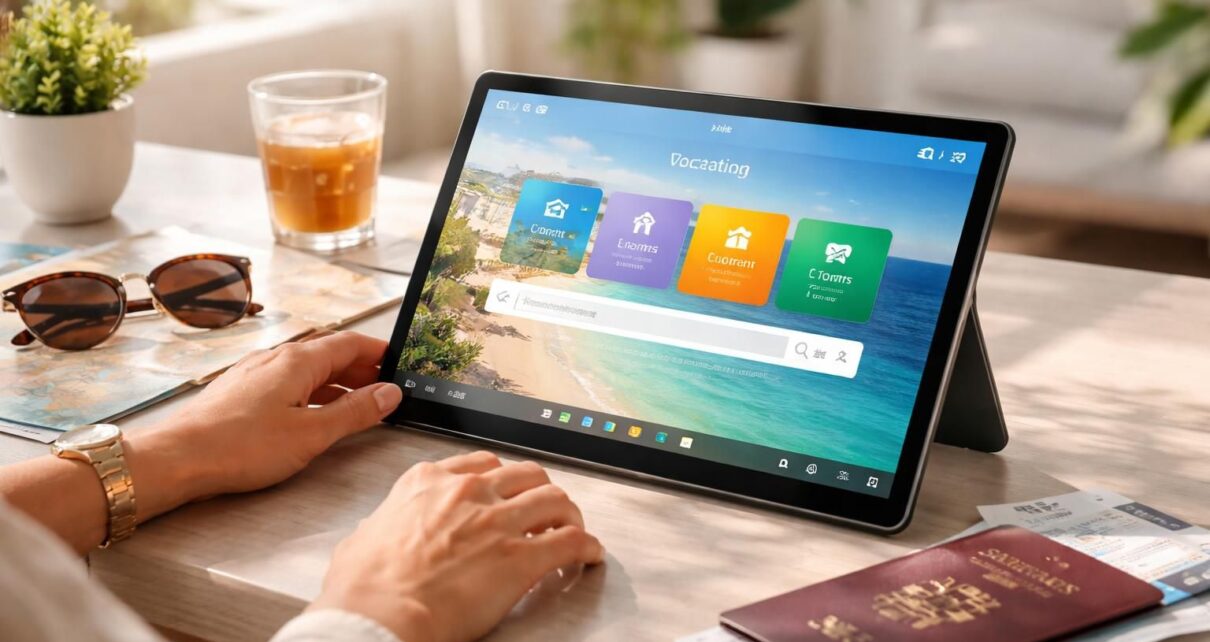 organisez facilement vos vacances en gérant hôtels, vols et locations directement depuis votre tablette windows pour un voyage sans stress.