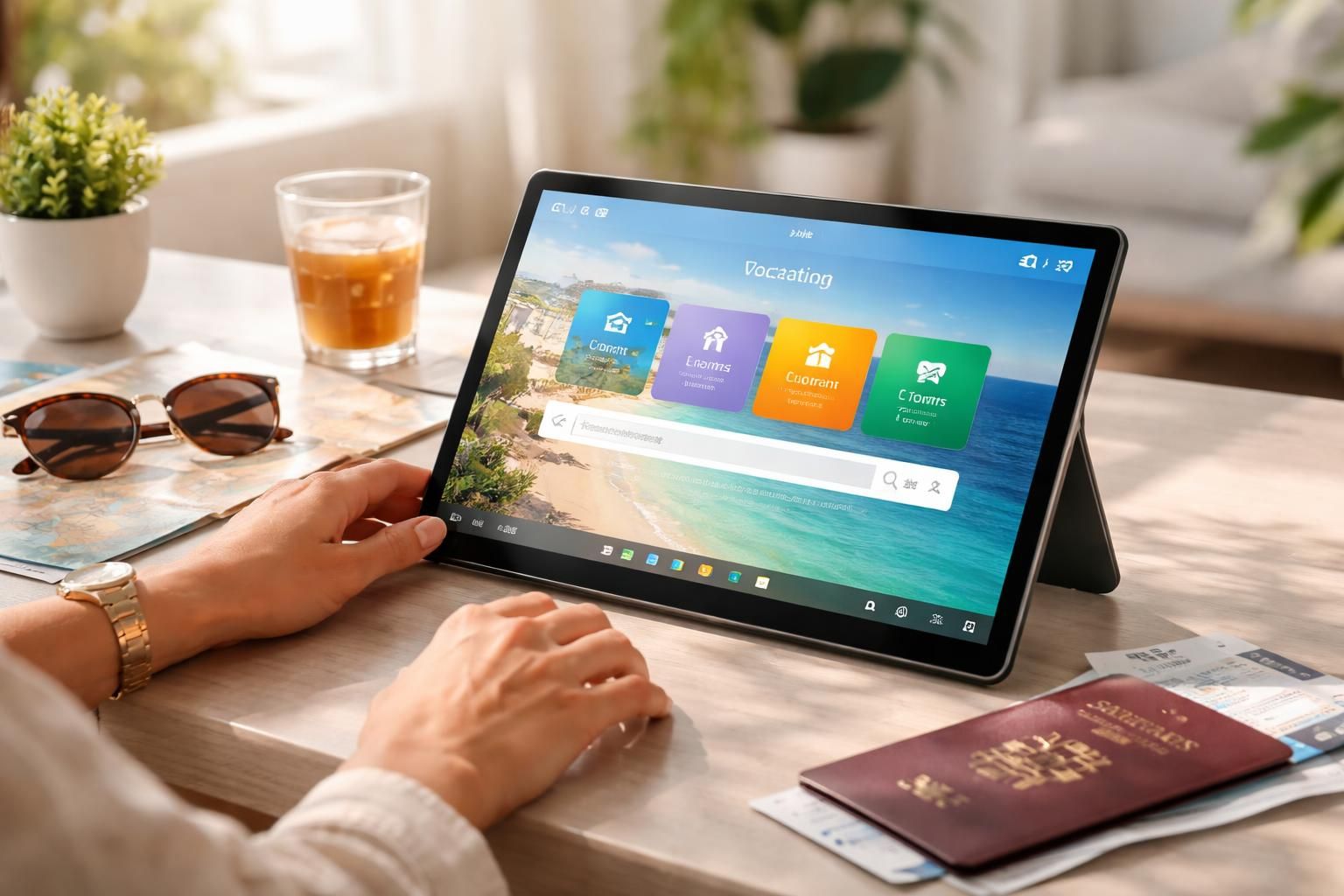 organisez facilement vos vacances en gérant hôtels, vols et locations directement depuis votre tablette windows pour un voyage sans stress.