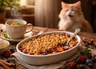 découvrez le crumble du chat qui tousse, un dessert réconfortant et gourmand qui ravira vos papilles avec ses saveurs délicates et son côté chaleureux.