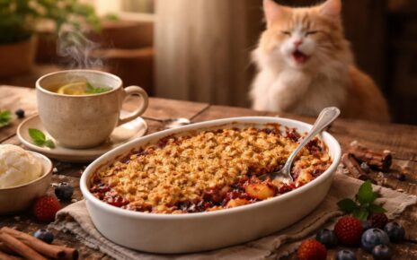 découvrez le crumble du chat qui tousse, un dessert réconfortant et gourmand qui ravira vos papilles avec ses saveurs délicates et son côté chaleureux.